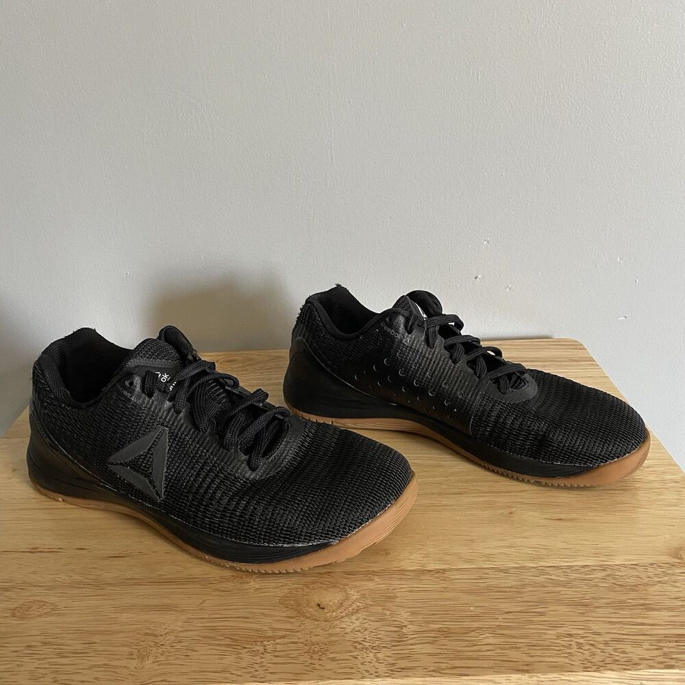 Reebok CrossFit Nanoweave 7.0 Training Shoes Sneakers Black Gum Sole Mens 8.5